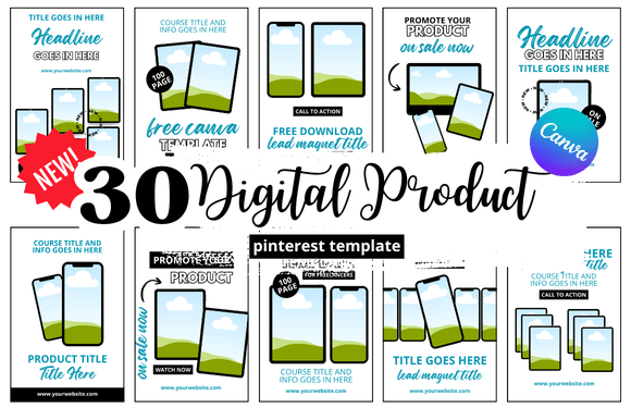 Download 30 Digital Product Pinterest Pin - Digital Collection