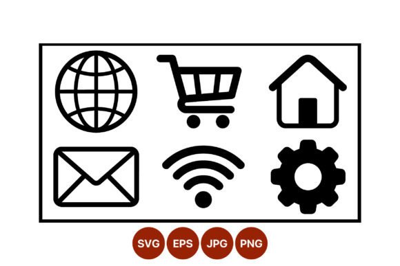 Download Line Art Internet Icons Black White - Premium Resources