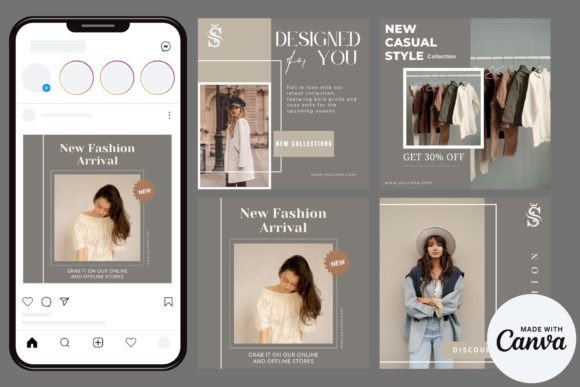 Download 4 Fashion Instagram Feed Templates - Feed Collection