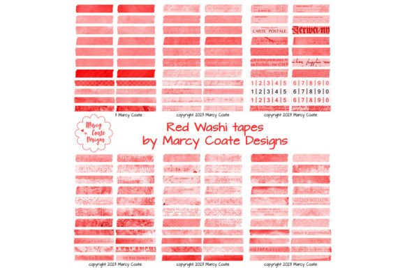 Download Red Digital Washi Tape Printable - Digital Collection