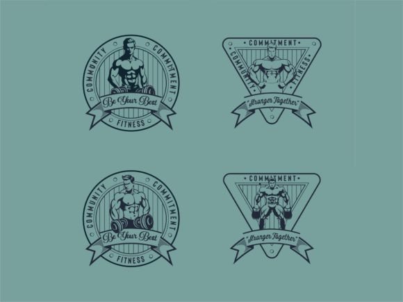 Download Vintage Fitness Logotype Stamp Badge - Logo Collection