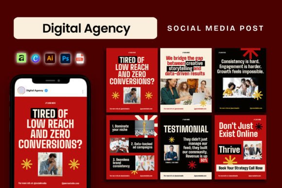 Download Bold Modern Digital Agency Social Media - Digital Collection