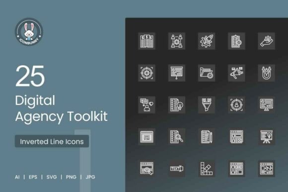 Download 25 Digital Agency Toolkit Icons - Digital Collection
