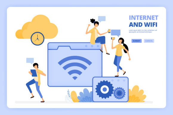Download People Use Fast Internet, Cloud and Wifi - Premium Resources