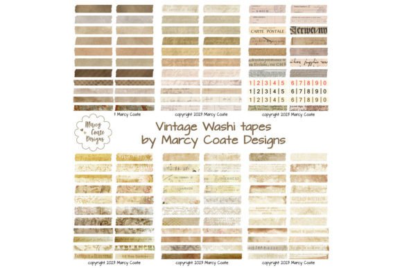 Download Vintage Digital Washi Tape Printable - Digital Collection