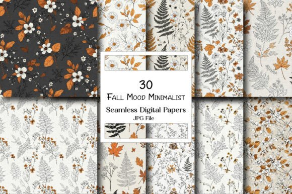 Download Fall Mood Digital Paper Minimalist - Digital Collection