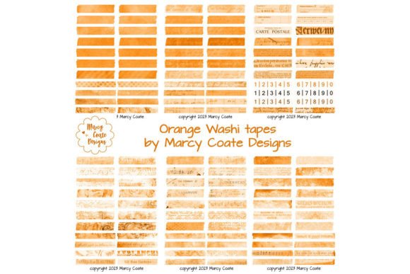 Download Orange Digital Washi Tape Printable - Digital Collection